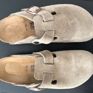 - Boston Suede Leather Birkenstock Size 37 Taupe
